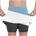 thumbnail image 2 of QATAINLAV Skorts for Kids Tummy Control High Waist Athletic Skirts Sports Golf Tennis Yoga Skirt Inner Shorts Blue 3-4Years Gifts for Girls, 2 of 7