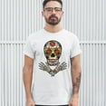 thumbnail image 3 of Tee Hunt Calavera Arms Crossed T-Shirt Dia de Los Muertos Day of The Dead Men's Tee, White, XX-Large, 3 of 5
