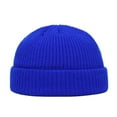 thumbnail image 2 of harmtty Warm Unisex Winter Hat Knitted Warm Thick Elastic Anti-slip Regular Fit Solid Color Folded Edge Round Dome Top Women Men Cycling Cap Beanie Blue, 2 of 8