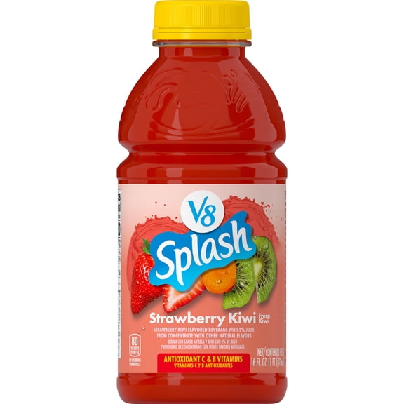 V8 Splash Strawberry Kiwi Flavored Beverage, 16 fl oz Bottle