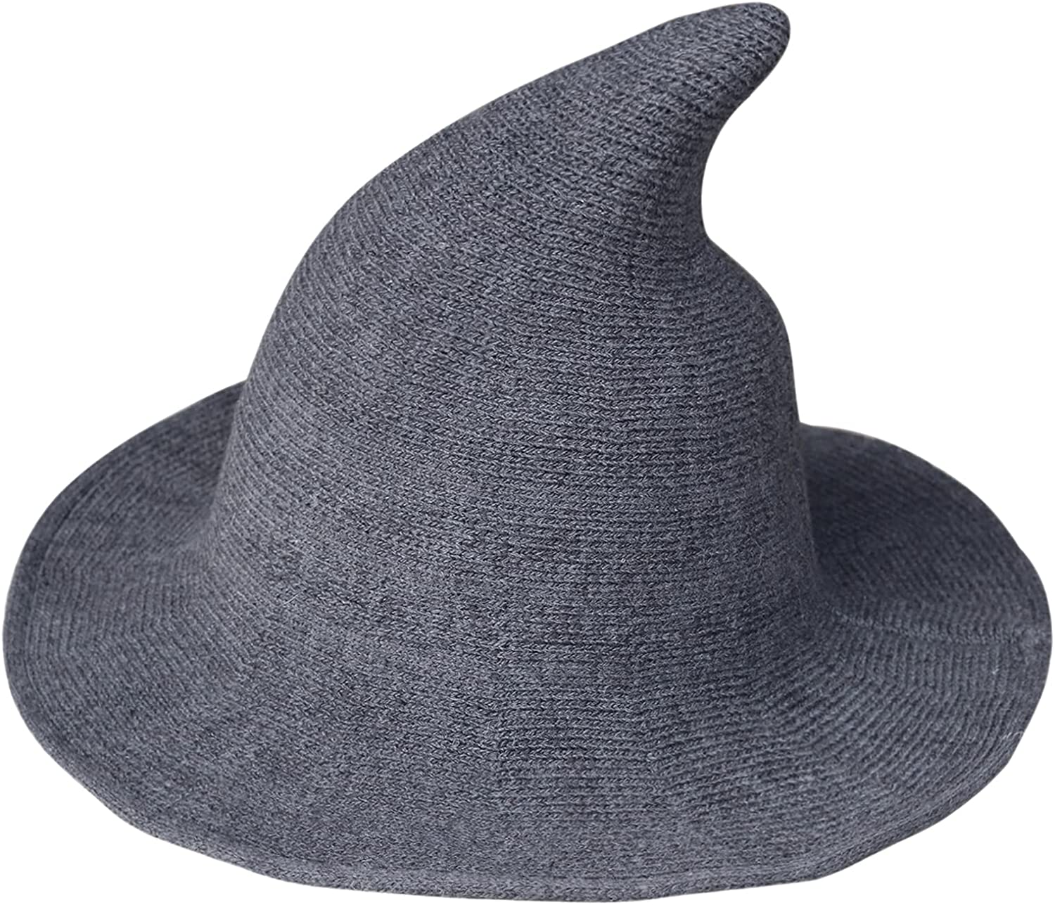 Womens Witch Hat Sun Hat Knitted Wool Cap for Halloween Party