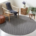 thumbnail image 2 of SAFAVIEH Montauk Corrine Geometric Cotton Area Rug, Ivory/Black, 6' x 6' Round, 2 of 7