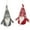 Gray, variant on Northlight Santa Gnome Hanging Christmas Ornaments - 4" - Gray and Red - Set of 2