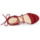 thumbnail image 4 of Sandalias de Tacón Alto Allegra K con cordones Talón Abierto para Mujeres Rojo 40, 4 of 7