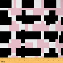 Castle Fairy Geometric Rectangle Fabric by the Yard 1 Yard for Teens,Black Pink Home Decor Fabric by the Yard,Abstract Vintage Room Decor Fabric by the Yard,Luxury Bedroom Decor