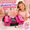 thumbnail image 5 of JoyStone 62Pcs Kids Washable Makeup Kit Make Up Set, Pretend Vanity Set with Cosmetic Case Birthday Toys for Girls 3-12 Year Old Kids, Black, 5 of 8