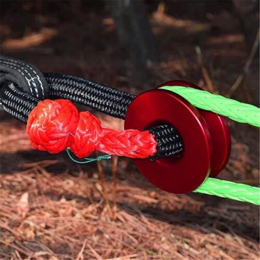 Red Recovery Snatch Ring 4WD Soft Shackle Winch Rope Ring Synthetic Tow Recovery