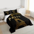thumbnail image 3 of jejeloiu Eiffel Tower Full Size Comforter Sets,Romantic Paris Bedding Sets For Men Women 3-Piece, 3 of 8