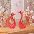 thumbnail image 4 of 2x estatuillas de cisnes para parejas, estatua de cisne, escultura de Animal, arte, adorno artesanal para chimenea, decoración del hogar, regalos del Rojo mayimx Estatuilla de escritorio, 4 of 9