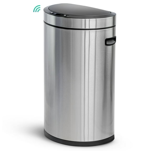 Home Zone Living 13 gal/ 48 Liter Kitchen Open Top Garbage Can, Stainless Steel