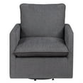 thumbnail image 2 of Furniture of America Olive Linen Fabric Swivel Armchair in Dark Gray, 2 of 9