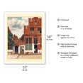 thumbnail image 2 of The Little Street - From an Original Color Painting by Johannes Vermeer c.1658 - Fine Art Matte Paper Print (Unframed) 11x14in, 2 of 4