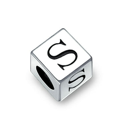 - Bling Jewelry 925 Sterling Silver Block Letter S Pandora Compatible Charm Bead