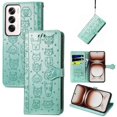 thumbnail image 1 of Funda Cartera FOXDOCK para OPPO Reno 12 , Flip PU con Relieve de Gatos y Perros, Tarjetero y Soporte, 1 of 6