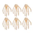 thumbnail image 1 of Pinza para el pelo de mano esqueleto Punk Rock Horror, pasador de pelo con diamantes de imitación, garras para fiesta de Halloween, regalos de cosplay, dorado, 1 of 5