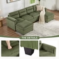 thumbnail image 7 of Bonzy Home Modular Corduroy Sectional Sofa with Pull Out Sleeper, Convertible L-Shaped Couch, Free Combination Upholstered Sofa Bed for Living Room, 7 of 7