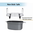 thumbnail image 3 of Support pour Vapeur et Rôtissage Compatible avec Ninja Foodi Possible Cooker Pro 8,5 Qt MC1000, MC1001, MC1010 Series Slow Ovale Pot, Support en Acier Inoxydable avec Pieds et Poignées en Silicone, 3 of 8