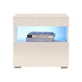 thumbnail image 1 of Viv Modern High Gloss Nightstand with LED Lights and Optional Wall Mount, 1 of 6