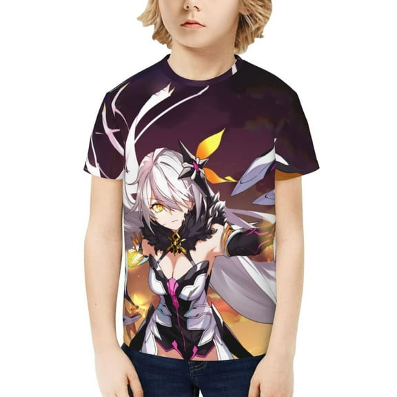 Honkai Impact 3 Kids T-Shirt 3d Printed Graphic T-Shirts Boys And Girls Short Sleeve Shirts For Youth Kids X-Small