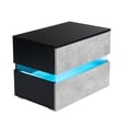 thumbnail image 5 of "Hommpa Modern High Gloss LED Nightstand Bedside Table with 2 Drawers, 20 LED Light Mode System W/ Remote Lime Grey", 5 of 8