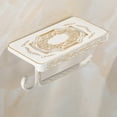 thumbnail image 2 of Elegant Wall Mounted Towel Rack Holder With Shelf And Hook For Bathroom Kitchen Organizer Storage Board Functional Candle Phone Tissue Roll Paper Towel Ring Holes, 2 of 4