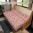 thumbnail image 4 of FUIALDOLG Pink Floral Comfortable Washable Camper Loveseat Cover Compatible with RV Travel Trailer, 2 Piece RV Jackknife Sofa Cover, 4 of 7