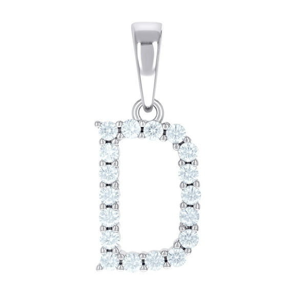 925 Sterling Silver Unisex Cubic Zirconia Letter Name Personalized Monogram Initial D Alphabet Charm Pendant Necklace 24