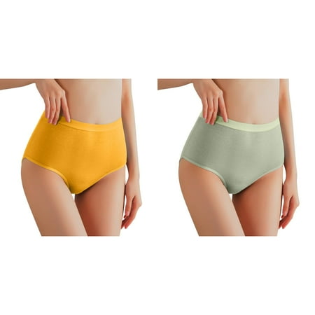 (2-Pack) 2025 New Women s High Waist Underpants Ladies Cotton Underwear Panties Abdomen Suppressing Lifting Comfort Choice Panties Plus Size Body Shaping Large Size Middle Aged and