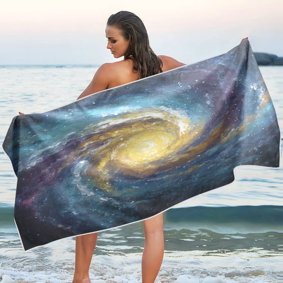 Qxltty Cosmic Spiral Beach Towel Sand Free Bath Towel Absorbent Quick Dry Soft Lightweight Blanket for Travel Gym Camping 60x30in