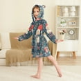 thumbnail image 4 of FORMRS Niños Bathrobe Unisex Hooded Robe Soft Plush Pajamas Sleepwear, Size 4-6T, Blue Christmas Santa, 4 of 7