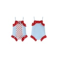 thumbnail image 2 of BemeyourBBs Toddler Baby Girls Polka Dot Swimsuits Infant Bathing Suit Spaghetti Strap Dot Print Contrast Color Ruffled Trim Decorative Bows Swimwear Summer Beachwear, 2 of 9