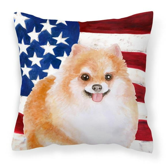 Pomeranian No.2 Patriotic Fabric Decorative Pillow