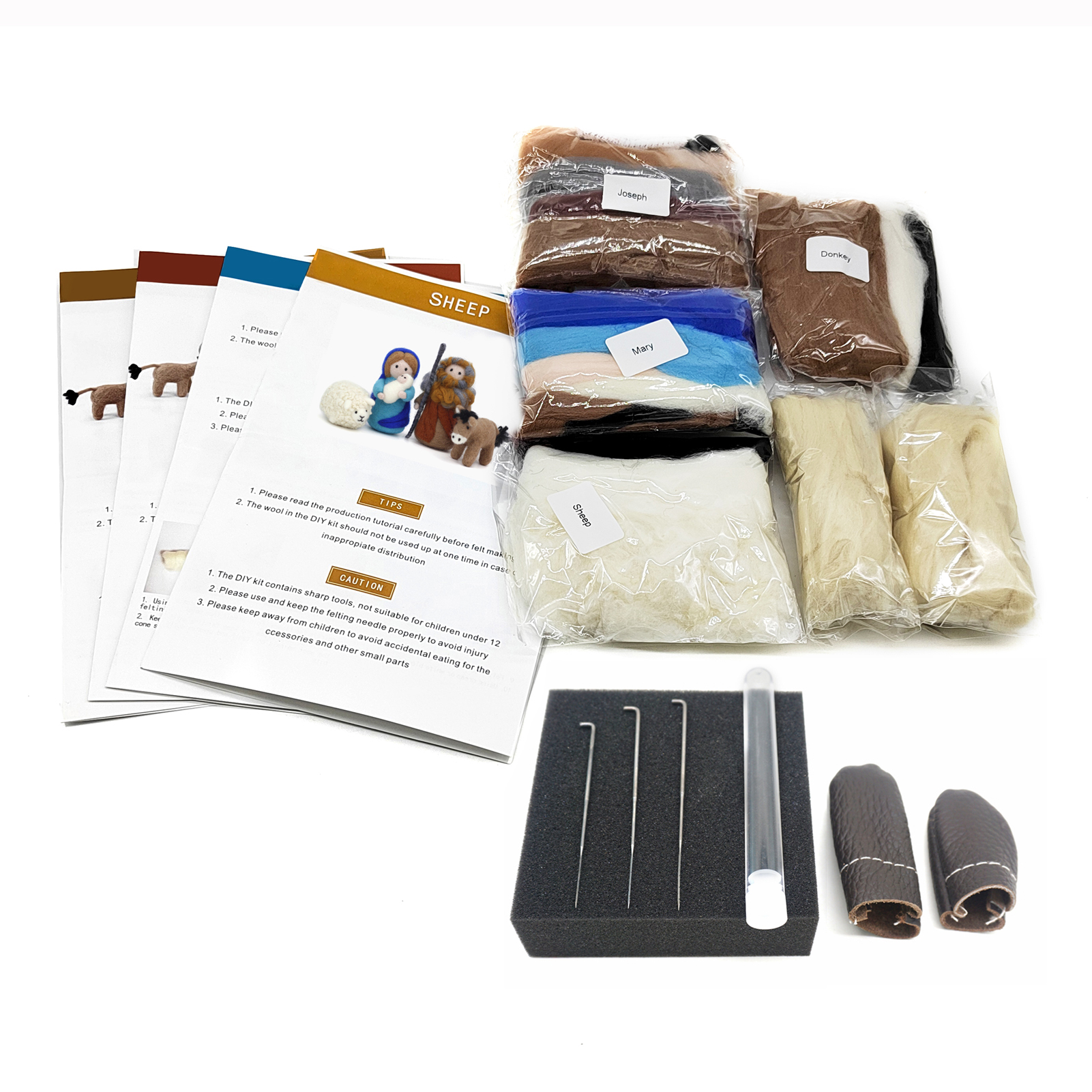 Feltsky Nativity Needle Felting Kits for Beginners Gift for Mother's Day Birthday Present Craft Kits