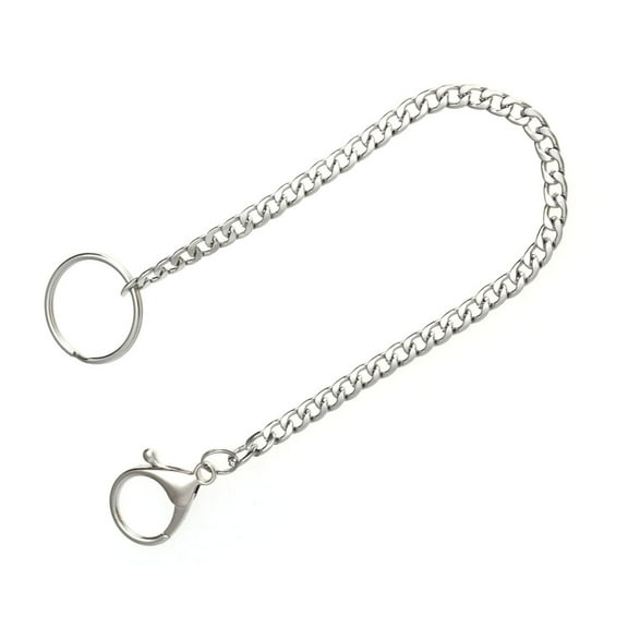 HEMOTON 32 Cm Lanyard Keychain Chains for Men Elder Man Silver
