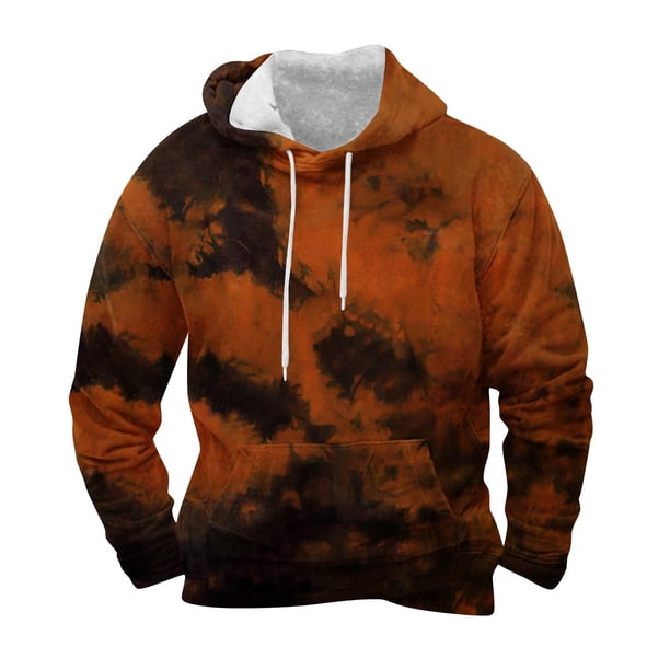 Sudadera con capucha para hombre, informal, de Halloween, con cuello redondo, estampado, manga larga