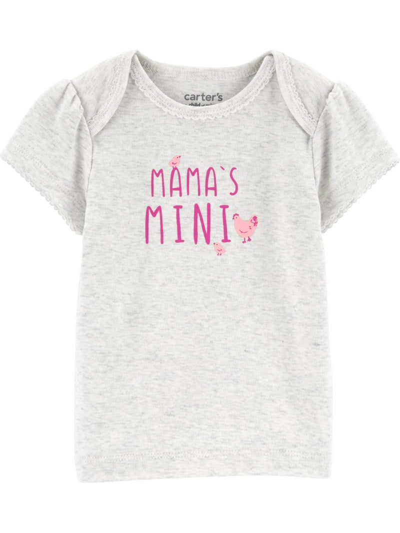 T-shirt Bébé Fille Carter's - Gris - Taille 12 Mois - Neuf Avec étiquettes - Fabriqué En Malaisie