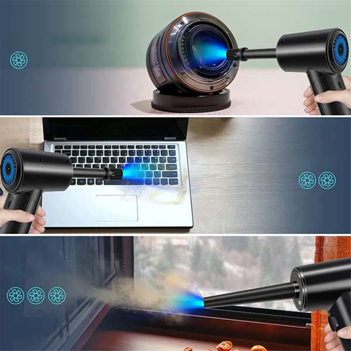 Compressed Air Duster for Computer Keyboard 51000 RPM Mini Electric Cordless Air Dust Cleaner