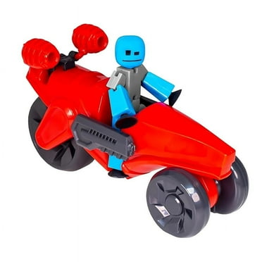 Zing Stikbot Megabots - MegaBot with Stikbot - Poseable Collectible Stop Motion Action Figures and Mega Vehicle Combo Pack - Age 4  (Red (Turbo Cycle)   Blue Stikbot)