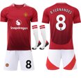 thumbnail image 1 of Man Utd Home Kit for Kids & Adults with Socks, Size 24-25, No.8 Fernandes, 1 of 2