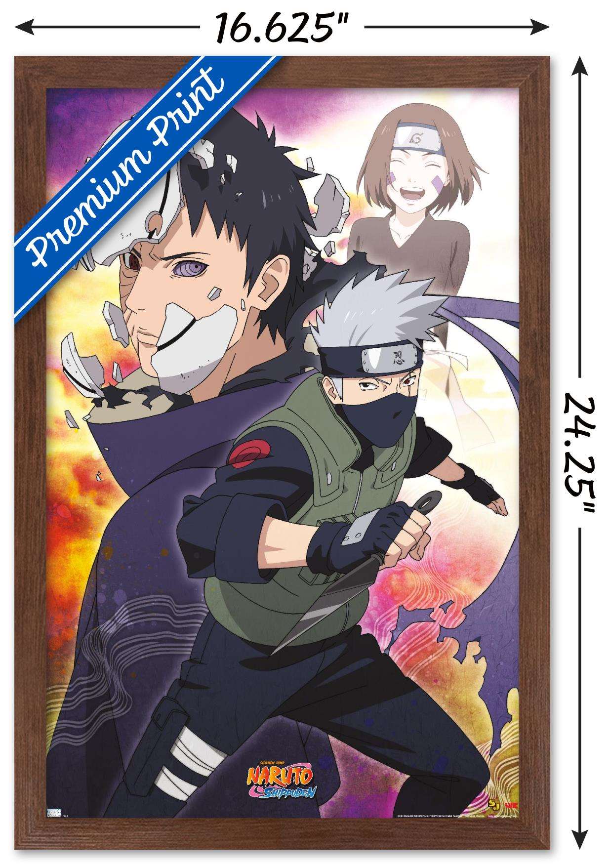 Naruto - Kakashi Wall Poster, 14.725" x 22.375", Framed