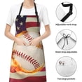 thumbnail image 4 of Kdxio Baseball Ball With Flag Apron with Pockets Adjustable Kitchen Aprons for Men Women Waterproof Aprons for Cooking,Drawing,Crafting, Baking Household Cleaning, 4 of 5