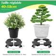 thumbnail image 4 of Linkax Soporte para plantas con ruedas, soporte para plantas con ruedas ajustable de 40-58 cm para macetas de exterior, plantas, base de sombrilla, bandeja con ruedas para uso en interiores, 4 of 5