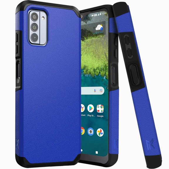 MK Dual Layer (Shockproof Protection Magnetic Mount Back) Protective Armor Cover Case for Nokia G310 5G (with LED Keychain Light) - Blue