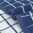 thumbnail image 4 of Unique Bargains Checkered Pure Cotton Hand Towel Set Blue 2-Piece, 4 of 5