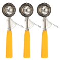 thumbnail image 1 of Uxcell 3 Pcs Cookie Scoops, Ice Cream Scoop with Trigger for Baking Cookie Dough Rice Pudding Kitchen Gadget, Yellow, 1 of 6