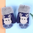 thumbnail image 3 of Kids Knit Mittens Thick Cute Winter Mittens Faux Fleece Mittens for Christmas, 3 of 10
