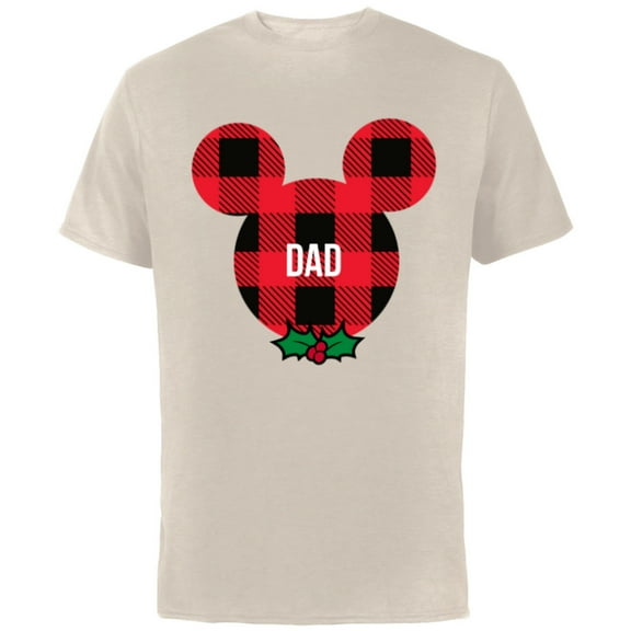 Disney Mickey Mouse DAD Holiday Family - Short Sleeve Cotton T-Shirt for Adults- Customized-Natural