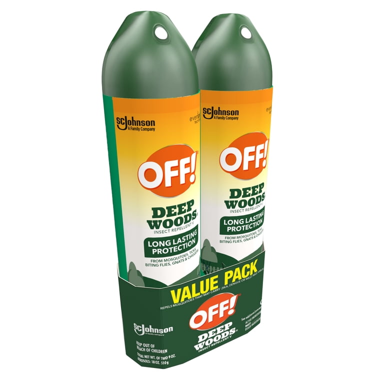 OFF Deep Woods Insect Repellent Bundle - 2x9oz Aerosol Cans + 10 Towelettes