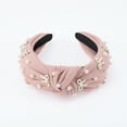 thumbnail image 5 of Unique Bargains 1 Pc Bow Faux Pearls Tie Headbands for Women Pink, 5 of 6