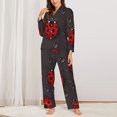 thumbnail image 3 of Bingfone Womens Pajama Sets Red Ladybugs Print,Long Sleeve Loungewear Pajamas Set-Medium, 3 of 9